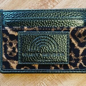 NWT Kurt Geiger Card Holder & Betsy Johnson Earrings Leopard Bundle